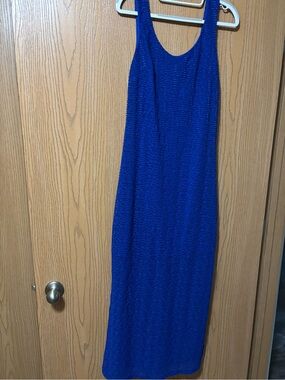Apt. 9 Royal Blue Textured Sleeveless Maxi Dress